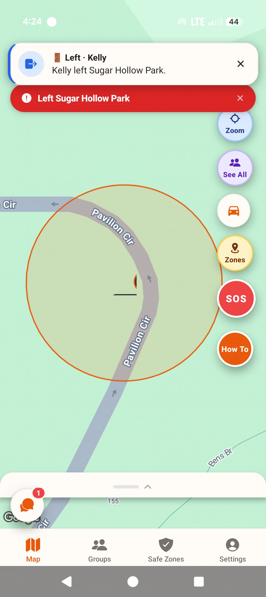 Safe Zones — One Clean Alert departure state